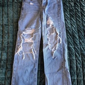 Aeropostale Light Blue Distressed Flare Jeans
